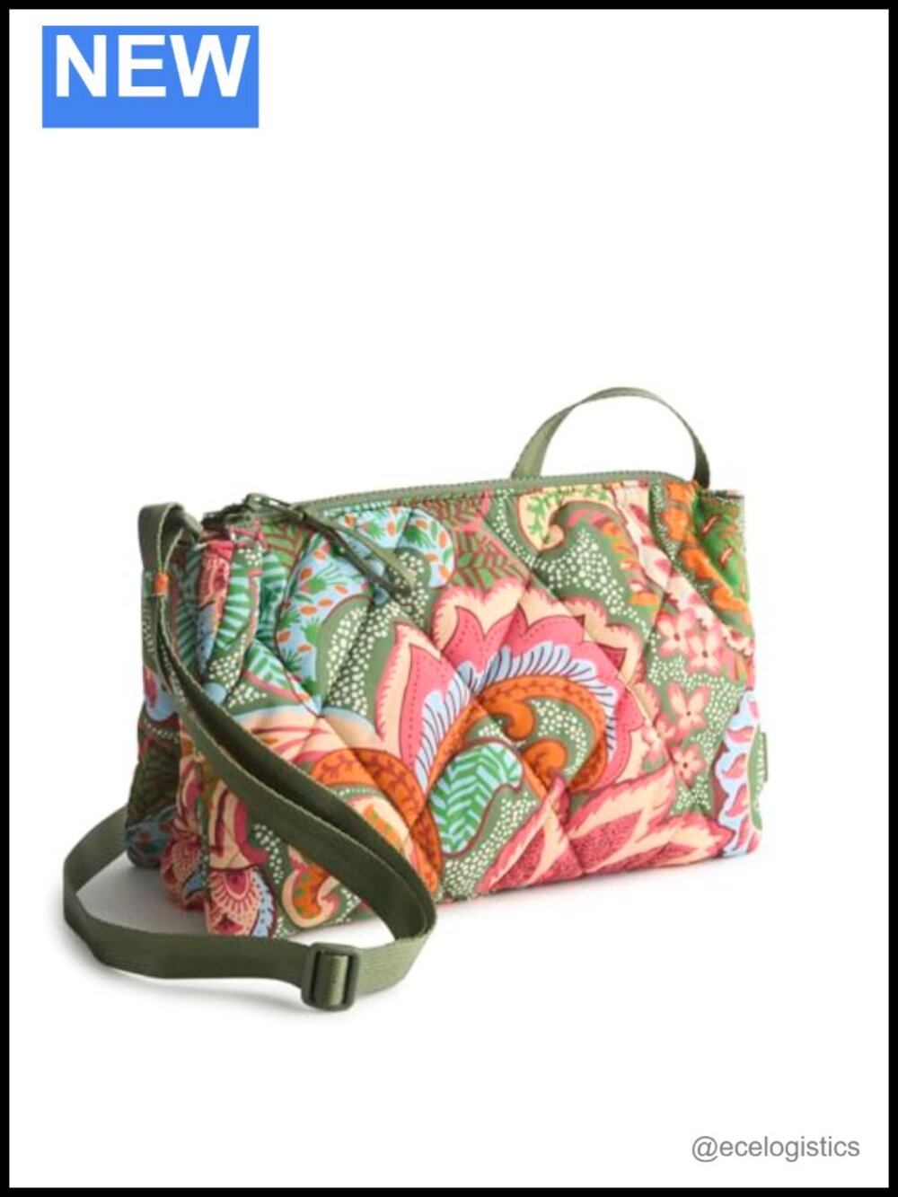 Recycled Nylon Crossbody Bag with Adjustable Strap, Water-Repellent